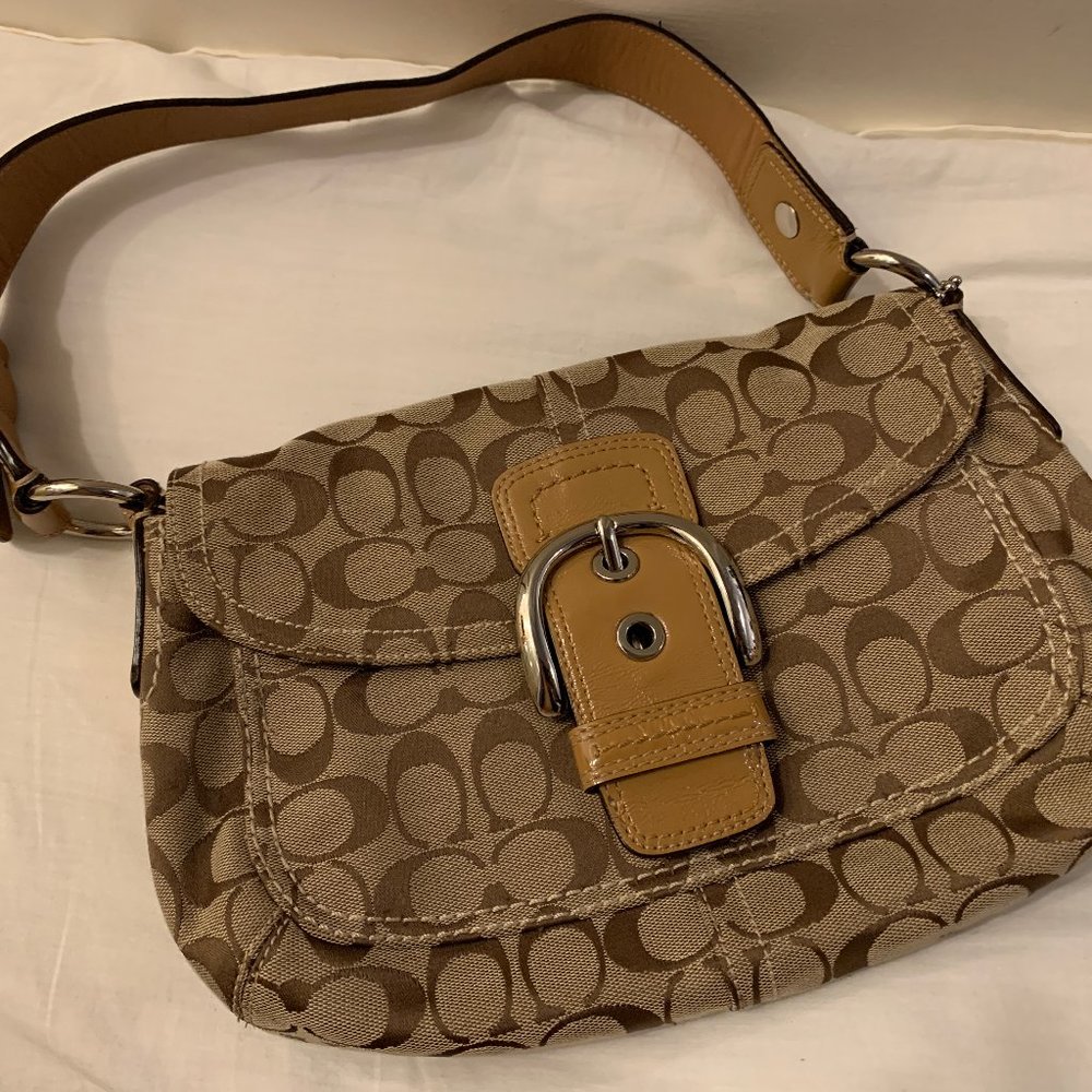 Coach Tan and Brown Handbag